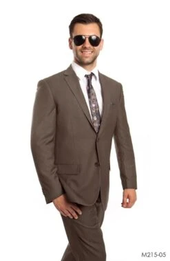 Tazio Men's 2pc Slim Fit Executive Suit - Thin Pinstripe -Stylish Men's Formal Wear m215 05 34471