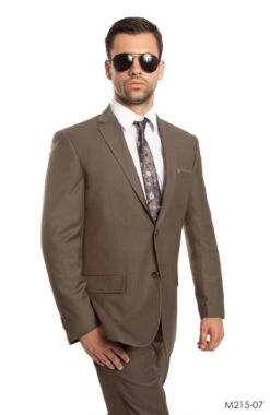 Tazio Men's 2pc Slim Fit Executive Suit - Thin Pinstripe -Stylish Men's Formal Wear m215 07 09615