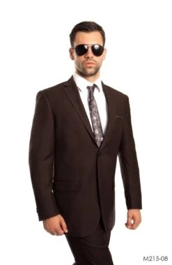 Tazio Men's 2pc Slim Fit Executive Suit - Thin Pinstripe -Stylish Men's Formal Wear m215 08 92161