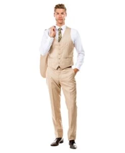 Tazio Men's 3 Piece Slim Fit Executive Suit - Classy Business