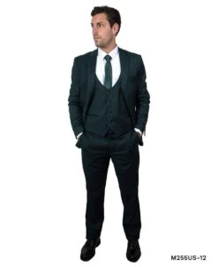 Tazio Men's 3 Piece Ultra Slim Fit Executive Suit - Classy Business -Stylish Men's Formal Wear m255us 14 hunter