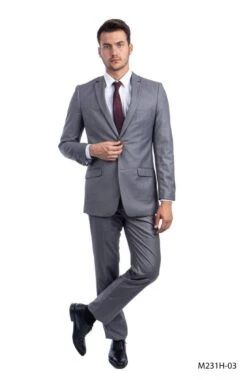 Tazio Men's 2 Piece Slim Fit Suit - Classic Solid Colors -Stylish Men's Formal Wear m276s 03 28 1 1