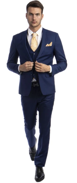 Sean Alexander Men's 3 Piece Skinny Fit Suit - Notch Lapel -Stylish Men's Formal Wear m282sk 05 indigo 1