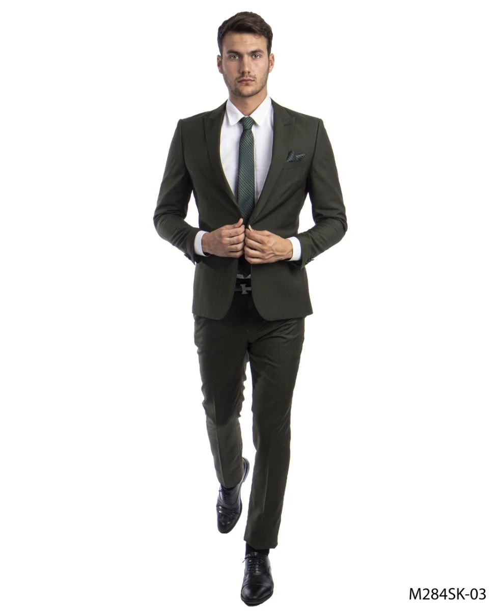 Tazio Men's 2 Piece Skinny Fit Suit - Bold Colors 7 Tazio Men's 2 Piece Skinny Fit Suit - Bold Colors - Image 5