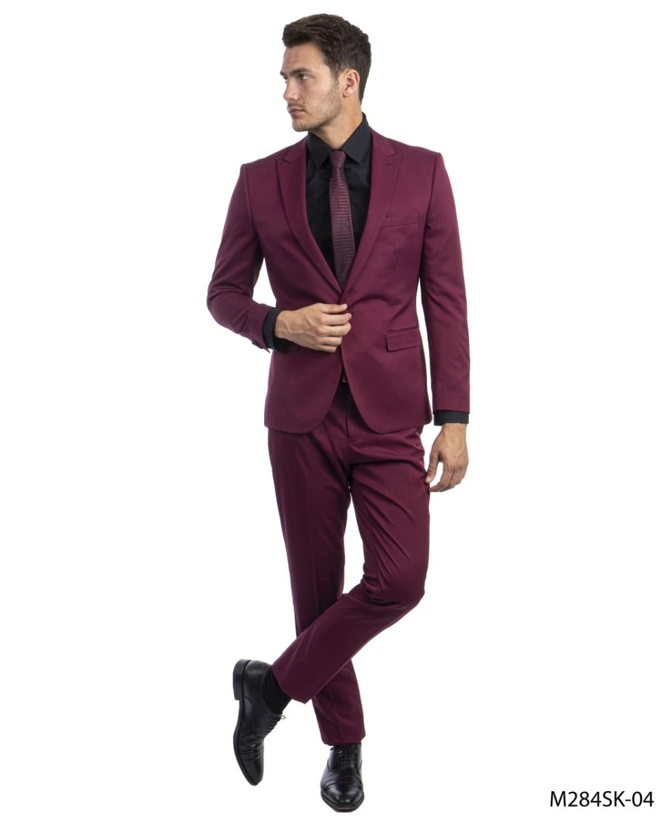 Tazio Men's 2 Piece Skinny Fit Suit - Bold Colors 8 Tazio Men's 2 Piece Skinny Fit Suit - Bold Colors - Image 6