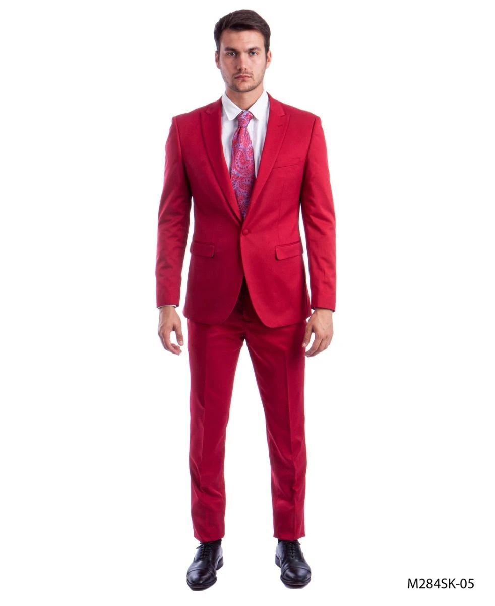 Tazio Men's Outlet 2 Piece Skinny Fit Suit - Bold Colors 3 Tazio Men's Outlet 2 Piece Skinny Fit Suit - Bold Colors