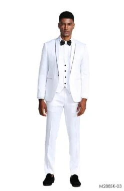 Tazio Men's 3 Piece Skinny Fit Suit - Slight Shine -Stylish Men's Formal Wear m288sk 3 2 57732