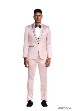 Tazio Men's 3 Piece Skinny Fit Suit - Slight Shine -Stylish Men's Formal Wear m288sk 4 2 89180