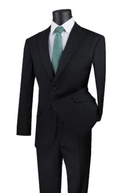 Vinci Men's 2 Piece Modern Fit Executive Suit - Pure Solid