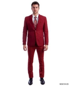Tazio Men's 2 Piece Executive Suit - Bold Colors 11 Tazio Men's 2 Piece Executive Suit - Bold Colors -Stylish Men's Formal Wear m301h 05burgundy