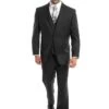 Demantie Men's 3 Piece Solid Executive Suit - Fashion Business -Stylish Men's Formal Wear m302 01 black