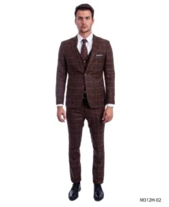 Sean Alexander Men's 3 Piece Executive Suit - Windowpane