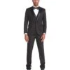 Sean Alexander Men's 3 Piece Skinny Fit Suit - Fashion Windowpane