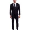 Tazio Men's 3 Piece Executive Suit - Black Accents