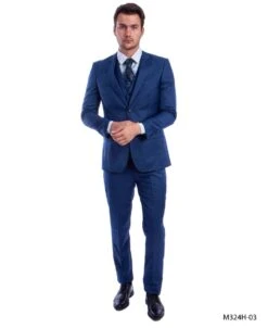 Tazio Men's 3 Piece Executive Suit - Bold Colors -Stylish Men's Formal Wear m324h 03 2