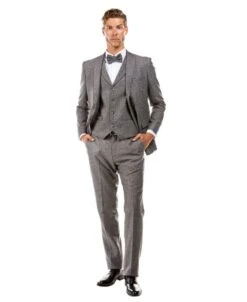 Sean Alexander Men's 3 Piece Executive Suit - Tweed Look -Stylish Men's Formal Wear m325h1 01 61417 3