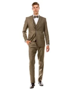 Sean Alexander Men's 3 Piece Executive Suit - Tweed Look -Stylish Men's Formal Wear m325h1 02 50084