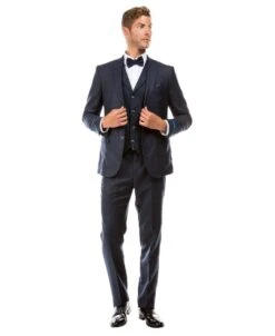 Sean Alexander Men's 3 Piece Executive Suit - Tweed Look -Stylish Men's Formal Wear m325h1 05 untagged 85586