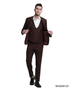 Tazio Men's 3 Piece Skinny Fit Suit - Double Breasted Vest 10 Tazio Men's 3 Piece Skinny Fit Suit - Double Breasted Vest -Stylish Men's Formal Wear m336sk 03 02 29306