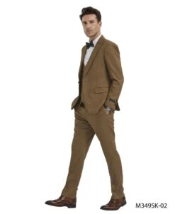 Tazio Men's 3 Piece Skinny Fit Suit - Textured Solid -Stylish Men's Formal Wear m349sk 02 32770.1633652082