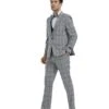 Tazio Men's 4 Piece Skinny Fit Suit - Bold Windowpane -Stylish Men's Formal Wear m351sk 01 01 01800.1634084806