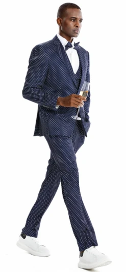 Tazio Men's 4 Piece Skinny Fit Suit - Bright Polka Dot 9 Tazio Men's 4 Piece Skinny Fit Suit - Bright Polka Dot -Stylish Men's Formal Wear m364sk 4