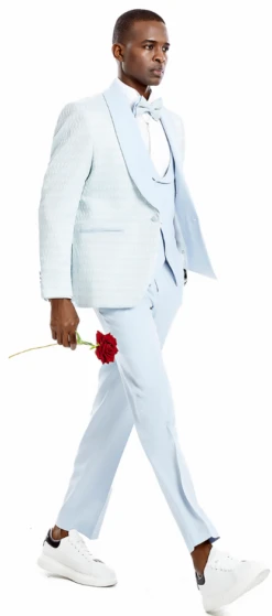 Tazio Men's 3 Piece Skinny Fit Suit - Honeycomb -Stylish Men's Formal Wear m366sk 04