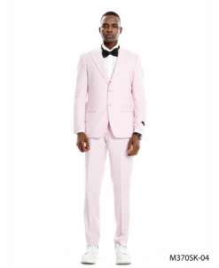 Tazio Men's Outlet 3 Piece Skinny Fit Suit - Lighter Tones -Stylish Men's Formal Wear m370sk pink