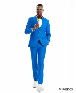 Tazio Men's Outlet 3 Piece Skinny Fit Suit - Lighter Tones -Stylish Men's Formal Wear m370sk royal