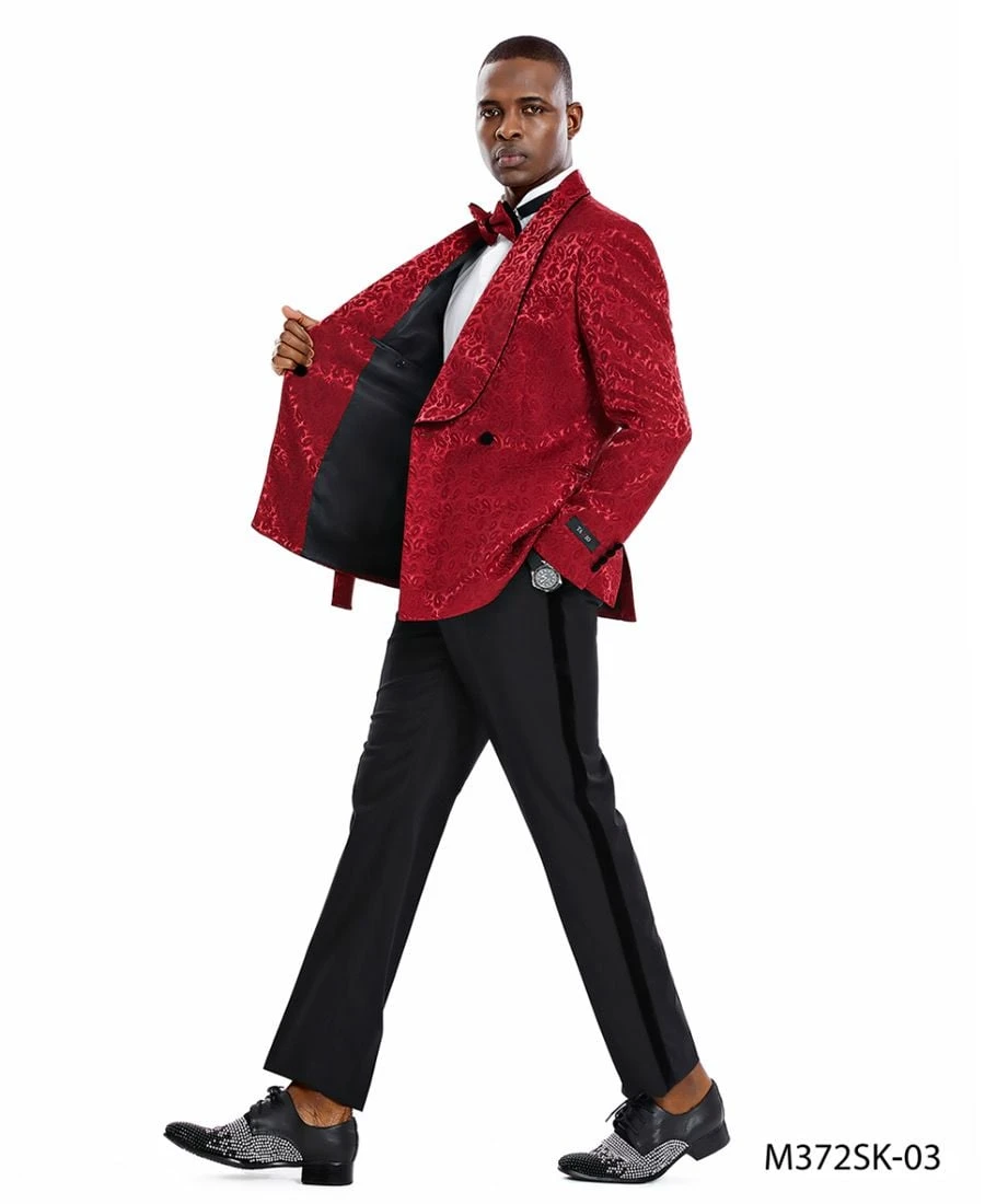 Tazio Men's 2 Piece Skinny Fit Suit - Dark Trim Paisley 5 Tazio Men's 2 Piece Skinny Fit Suit - Dark Trim Paisley - Image 3