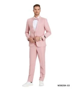 Tazio Men's 2 Piece Skinny Fit Suit - Smooth Color -Stylish Men's Formal Wear m392sk 03
