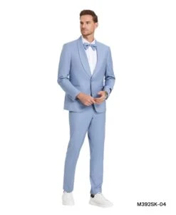 Tazio Men's 2 Piece Skinny Fit Suit - Smooth Color -Stylish Men's Formal Wear m392sk 04