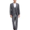 Tazio Men's 3 Piece Skinny Fit Suit - Tone On Tone Windowpane -Stylish Men's Formal Wear m393sk 01 3 82101