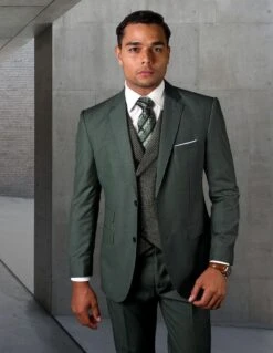 Statement Men's 3 Piece Unique Fashion Suit - Textured Vest -Stylish Men's Formal Wear marco hunter