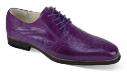Giovanni Men's Leather Dress Shoe - Alligator Style -Stylish Men's Formal Wear mason purple 01