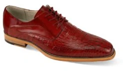 Giovanni Men's Leather Dress Shoe - Alligator Style -Stylish Men's Formal Wear mason red 01