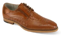Giovanni Men's Leather Dress Shoe - Alligator Style -Stylish Men's Formal Wear mason tan 01