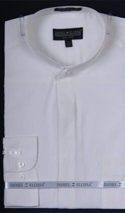 Daniel Ellissa Men's Banded Collar Dress Shirt - Solid Color