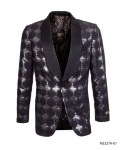 Empire Men's Luxurious Sport Coat - Dark Bubble Pattern