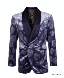 Empire Men's Luxurious Sport Coat - Dark Floral Pattern
