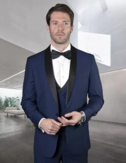 Statement Men's 3 Piece Wool Tuxedo - Classic Tuxedo -Stylish Men's Formal Wear mgm sapphire
