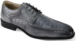 Giovanni Men's Leather Dress Shoe - Alligator Texture -Stylish Men's Formal Wear milford grey 01