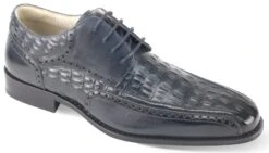 Giovanni Men's Leather Dress Shoe - Alligator Texture -Stylish Men's Formal Wear milford navy 01