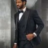 Statement Men's Outlet 3 Piece Unique Fashion Suit - Textured Zigzag