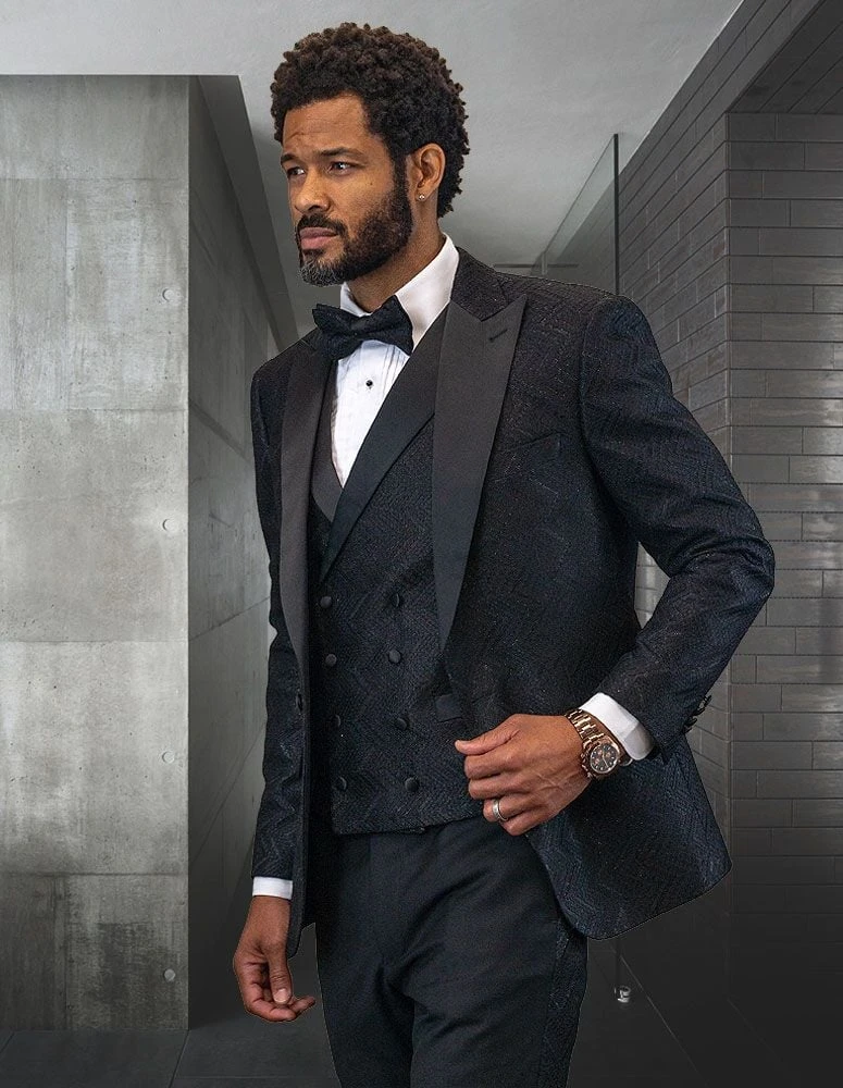 Statement Men's Outlet 3 Piece Unique Fashion Suit - Textured Zigzag 3 Statement Men's Outlet 3 Piece Unique Fashion Suit - Textured Zigzag