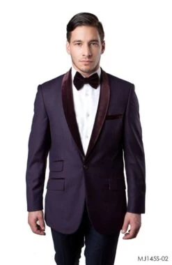 Tazio Men's Classic Fashion Sport Coat - Velvet Shawl Lapel -Stylish Men's Formal Wear mj145s 02 79058