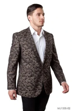 Tazio Men's Classic Fashion Sport Coat - Camoflage Style