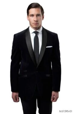 Tazio Men's Slim Fit Dinner Jacket - Velvet Elegance