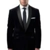 Tazio Men's Outlet Slim Fit Dinner Jacket - Velvet Elegance 1 Tazio Men's Outlet Slim Fit Dinner Jacket - Velvet Elegance -Stylish Men's Formal Wear mj159s 01 black