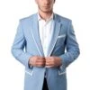 Tazio Men's Classic Fashion Sport Coat - White Accents -Stylish Men's Formal Wear mj160s 02 24299